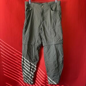 ExOfficio Mens 36x32 Insect Shield Convertible Cargo Pants Olive Green Nylon